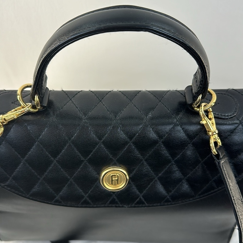 Vintage Fred Hayman Quilted Chic Leather Lady Handbag - Picture 5 of 10